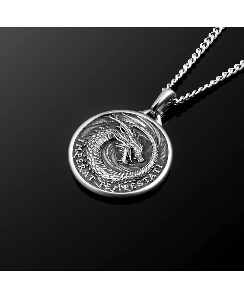 Vincero Men's Dragon Pendant - Sterling Silver Necklace