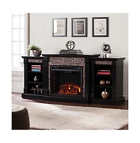 Augusta Home Gallatin Electric Fireplace with Bookcases