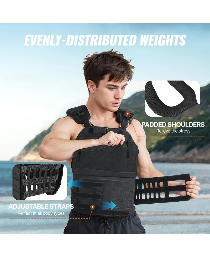 Hongge 40 lb Adjustable Weighted Vest for Strength Training