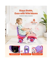 Hongge Foot to Floor Ride On Push Car with Interactive Steering Wheel, 48.5 lb Capacity, Ages 19-36 Months