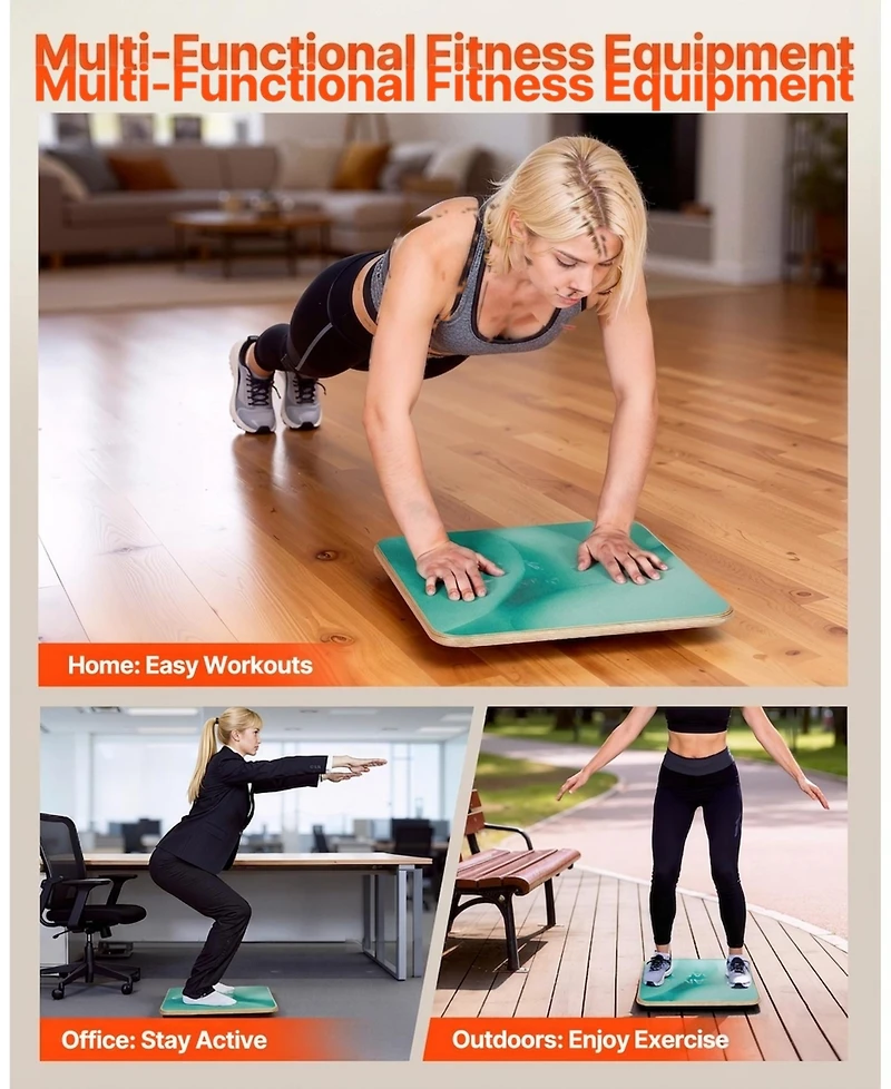 Hongge 20-Inch Rotating Wooden Balance Board for Core Training