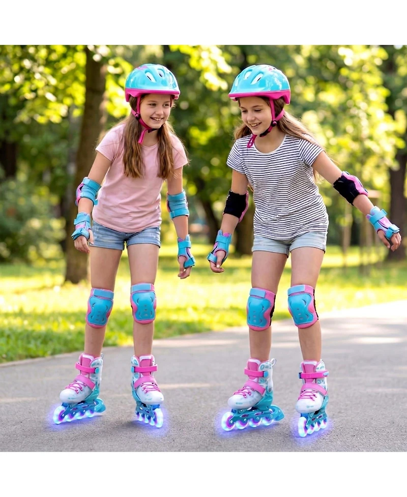Sugift Kids Inline Skates with Light Up Wheels for Beginners Ages 9-14 Expandable Fit
