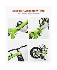 Hongge 26 in Full Suspension Folding Mountain Bike 21-Speed