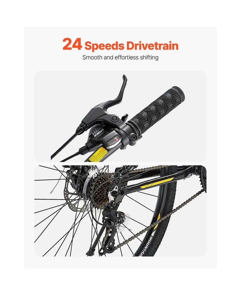 Hongge Aluminum Frame 29 in Mountain Bike with 24-Speed Shifting