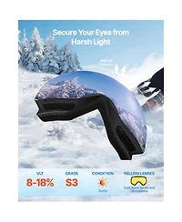 Hongge Frameless Magnetic Cylindrical Lens Ski Goggles Otg Fit