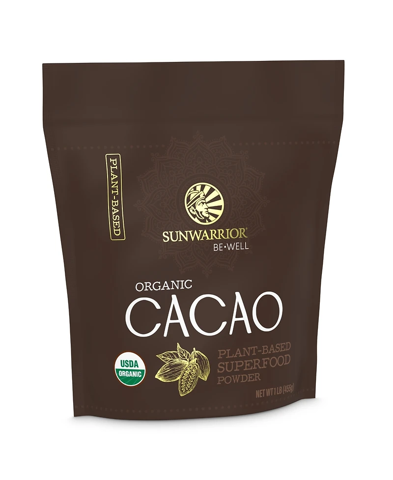 Sunwarrior Cacao Powder, Unsweetened Raw Cocoa for Baking and Smoothies, Non Gmo, 455 Gram