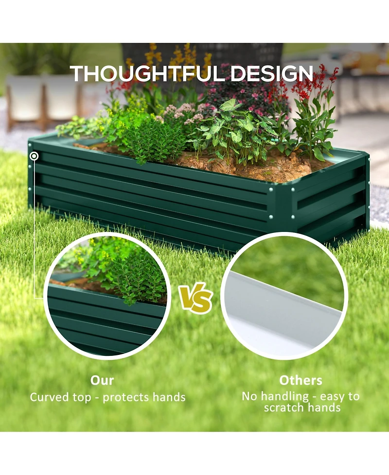 4' x 2' Raised Steel Garden Planter Bed for Vegetables, Herbs, Green