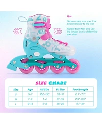 Sugift 4-Size Adjustable Kids Inline Skates for Beginners Ages 5-7
