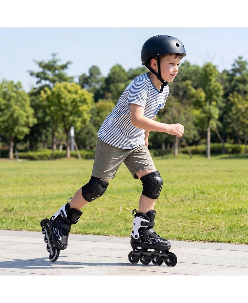 Sugift 4 Sizes Adjustable Roller Skates with Light-Up Wheels for Youth