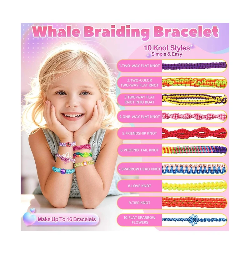 Bruce & Shark Bracelet Making Kit, Make 8 Bracelets, Whale-Shaped Storage Box