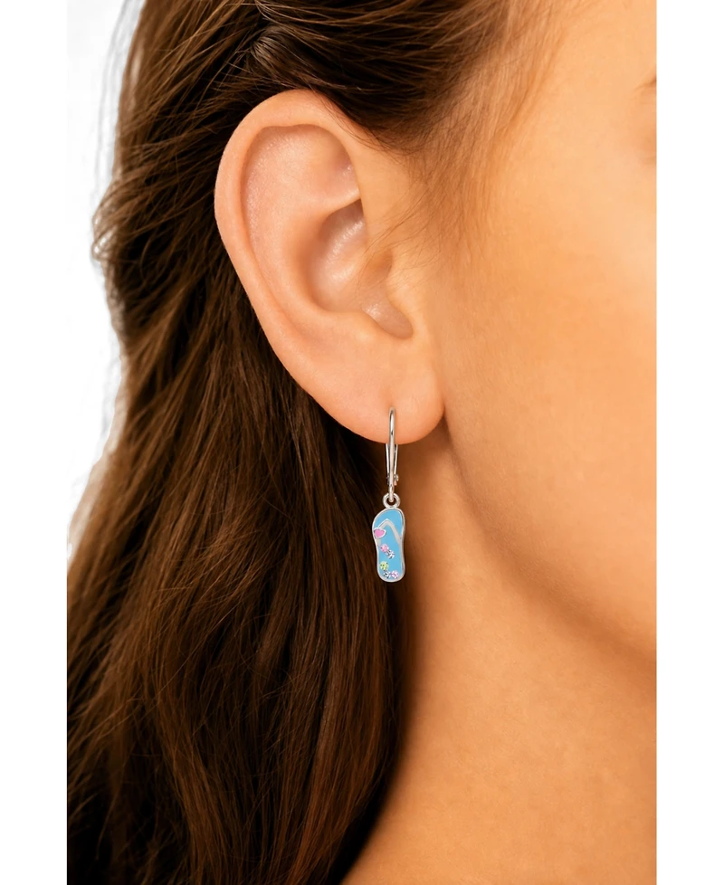 Chanteur Kids Flip-flop Hypoallergenic Earrings for Girls with Sterling Silver Leverbacks
