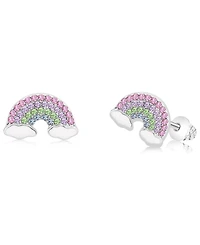 Chanteur Kids Rainbow Hypoallergenic Earrings for Girls with Surgical Titanium Screwbacks