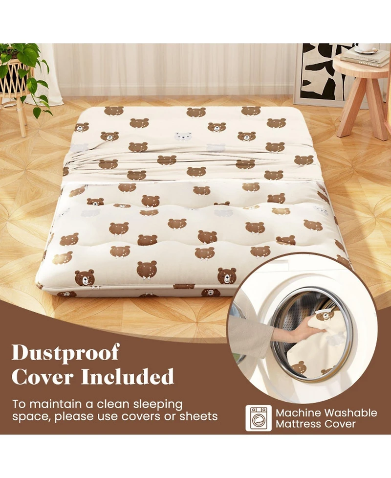 Sugift Full Size Foldable Futon Mattress with Washable Cover and Carry Bag