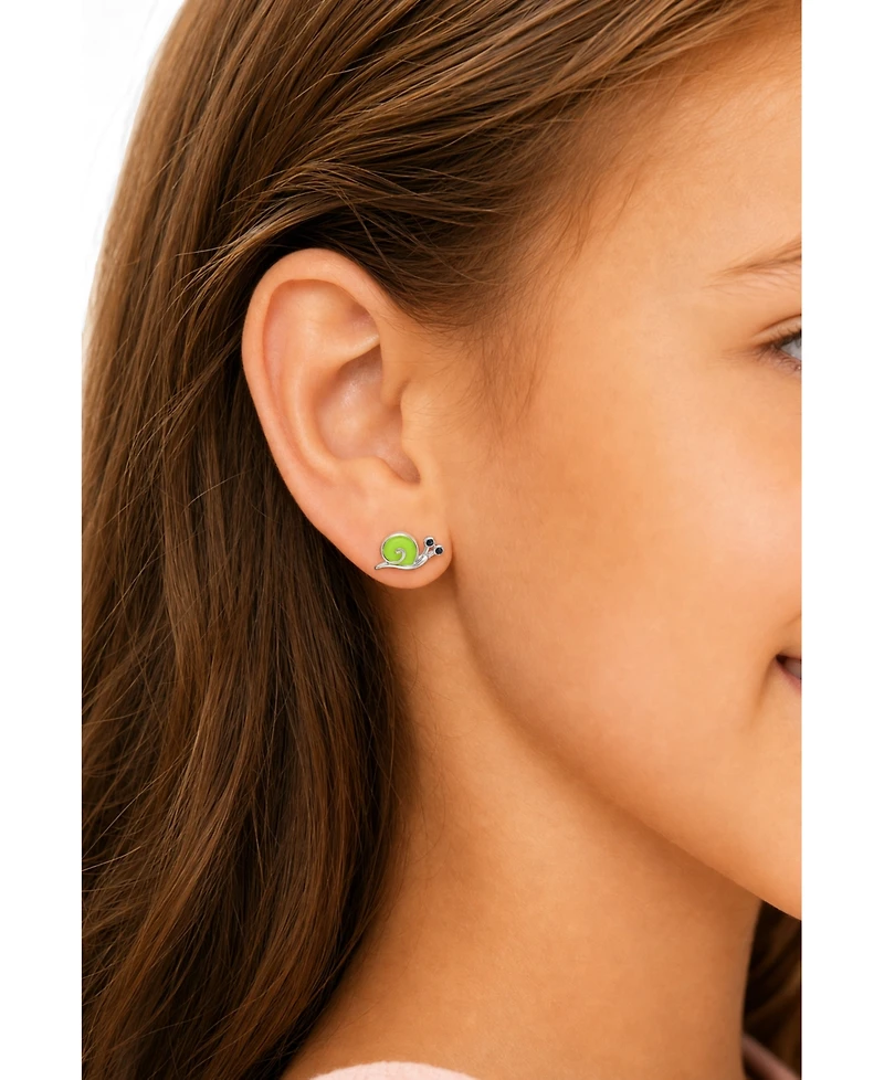 Chanteur Kids Snail Hypoallergenic Earrings for Girls with Surgical Titanium Screwbacks