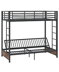 Sugift Twin Size Heavy Duty Metal Bunk Bed with Headboard and Footboard