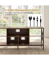 Sugift Tv Stand for 65-Inch TVs with Led Lights Power Outlets and Metal Frame