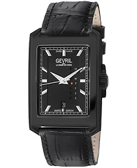 Gevril Men's Swiss Made Manhattanhenge Swiss Automatic Italian Leather Strap Watch