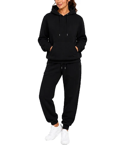 Blu Rock Studio Jk Women's Loose Fit Soft Fleece Cotton Blend Pullover Hoodie and Sweatpants Jogging Set