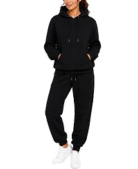 Blu Rock Studio Jk Women's Loose Fit Soft Fleece Cotton Blend Pullover Hoodie and Sweatpants Jogging Set
