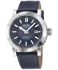 Gevril Men's Swiss Made Flat Iron Swiss Automatic Italian Leather Strap Watch