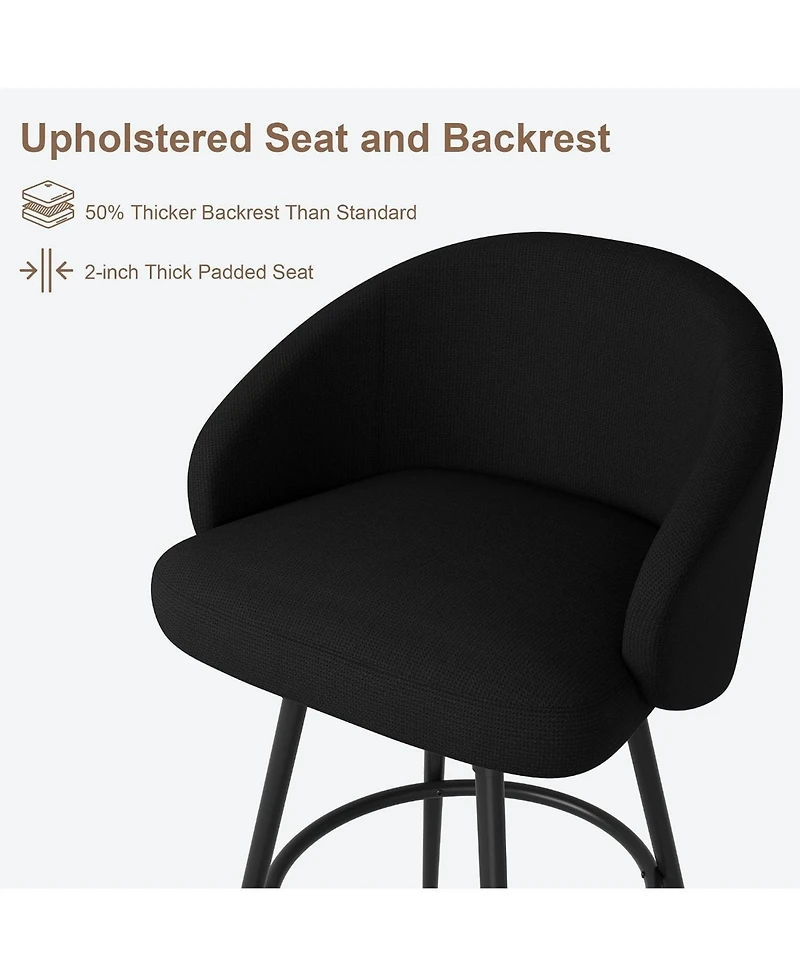 Gaomon 360degree(s) Swivel Bar Stools Set of 4 with Backs - Upholstered Polyester Knit, Counter Height Dining Chairs