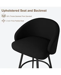 Gaomon 360degree(s) Swivel Bar Stools Set of 4 with Backs - Upholstered Polyester Knit, Counter Height Dining Chairs