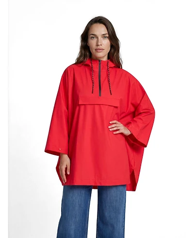 Masai Copenhagen Women's Zip-Front Hooded Water-Resistant Poncho