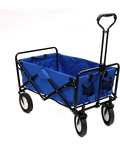 Mountaintop Heavy Duty Steel Frame Collapsible Folding 150 Pound Capacity Outdoor Camping Garden Utility Wagon Yard Cart