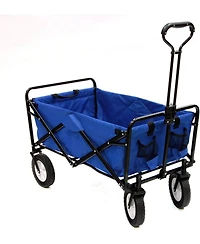 Mountaintop Heavy Duty Steel Frame Collapsible Folding 150 Pound Capacity Outdoor Camping Garden Utility Wagon Yard Cart