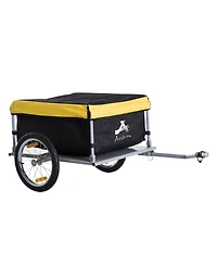 Mountaintop Bicycle Cargo Trailer, Yellow, Two-Wheel Bike Luggage Wagon with Removable Cover