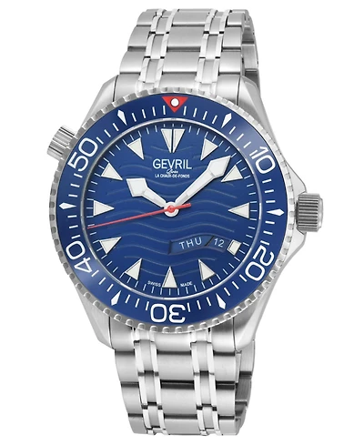 Gevril Men's Swiss Made Hudson Yards Swiss Automatic Silver Stainless Steel Bracelet Watch