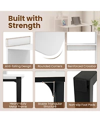 Sugift 43.5 inches Computer Desk with Charging Station and Ergonomic Monitor Stand