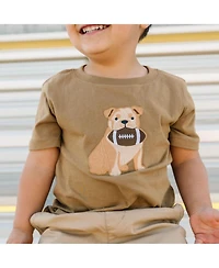 Sweet Wink Toddler Boys Bulldog Football Patch Short Sleeve T-Shirt