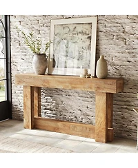 Tribesigns 63" Farmhouse Console Table with 2-Tier Storage