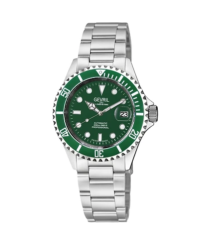 Gevril Men's Swiss Made Wallstreet Swiss Automatic Silver Stainless Steel Bracelet Watch