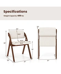 Sugift Folding Kitchen Dining Chairs Set of 4 with Rubber Wood Legs