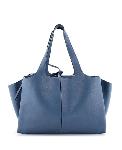 Pre-Owned Celine Small Tri-Fold Shoulder Bag Grained Calfskin