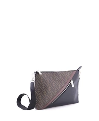 Pre-Owned Fendi Forever Fendi Messenger Bag Zucca Coated Canvas and Leather