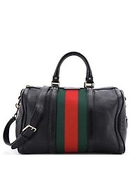 Pre-Owned Gucci Medium Vintage Web Boston Bag Leather