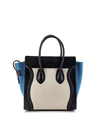 Pre-Owned Celine Micro Luggage Bag Canvas and Leather