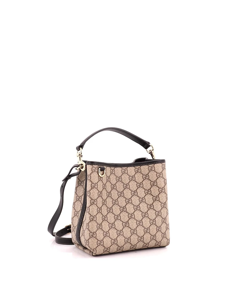 Pre-Owned Gucci Small Gg Emblem Bucket Bag Gg Coated Canvas