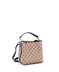 Pre-Owned Gucci Small Gg Emblem Bucket Bag Gg Coated Canvas