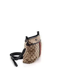 Pre-Owned Gucci Medium Web Messenger Bag Gg Canvas