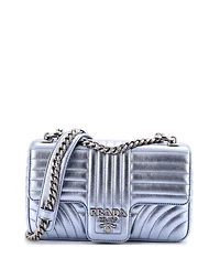 Pre-Owned Prada Medium Chain Flap Shoulder Bag Diagramme Quilted Leather