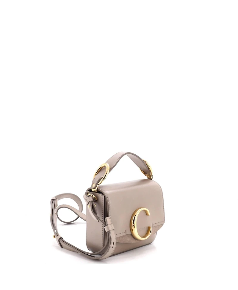 Pre-Owned Chloe Mini C Flap Bag Leather