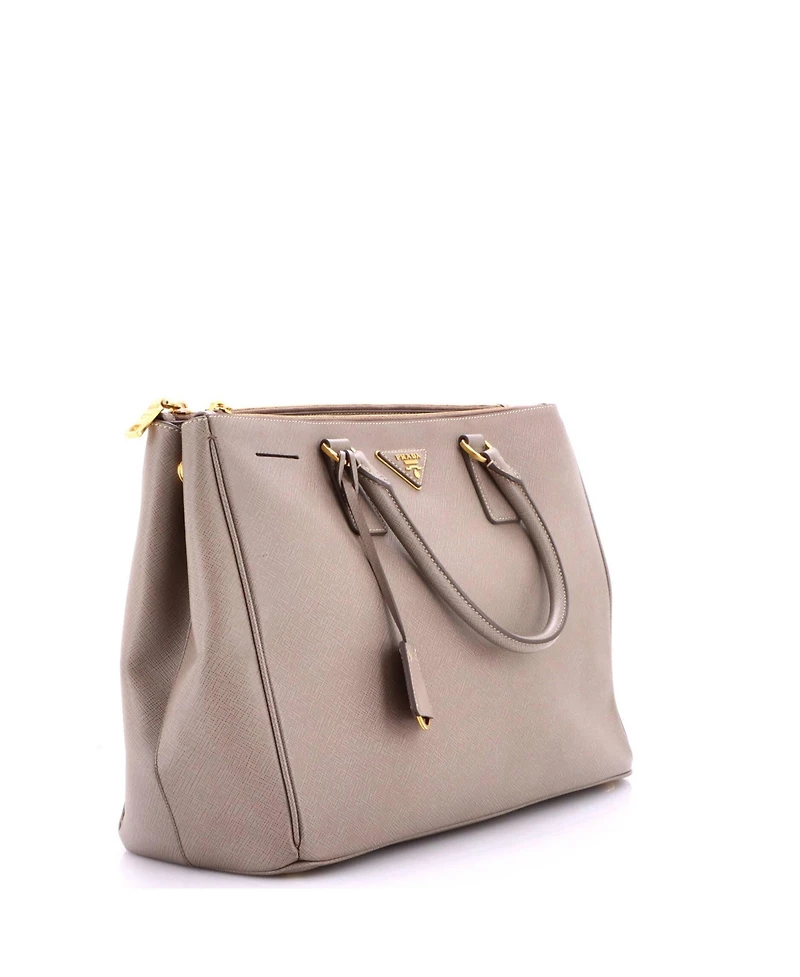 Pre-Owned Prada Large Double Zip Lux Tote Saffiano Leather
