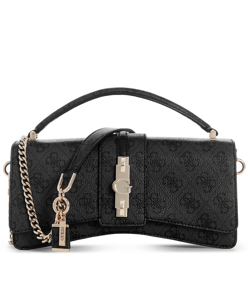 Guess Yvonne Logo Small Top Handle Flap Crossbody Handbag