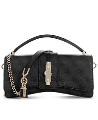 Guess Yvonne Logo Small Top Handle Flap Crossbody Handbag