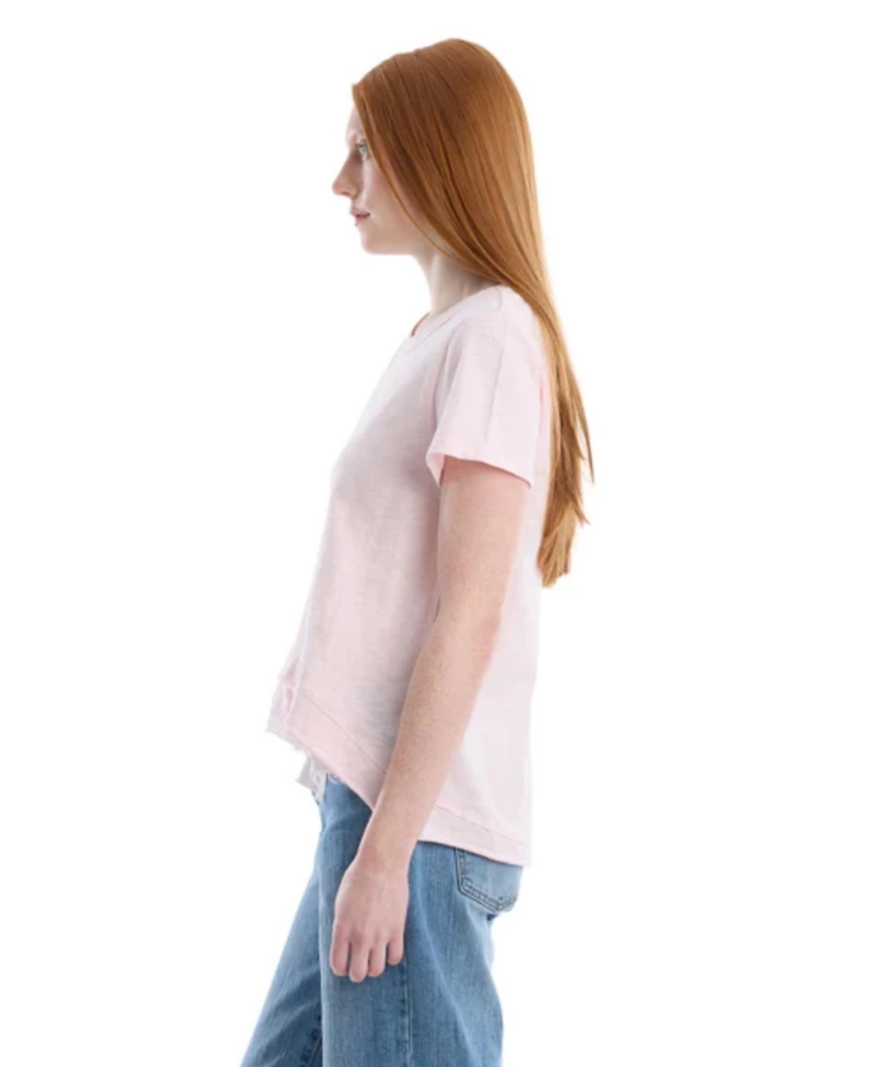 Wilt Women's Boxy Short Sleeve Mixed Hem Tee