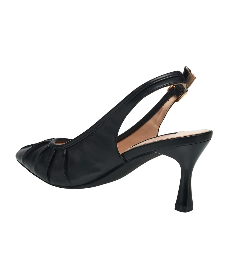 French Connection Women's Ruched Kitten Heel